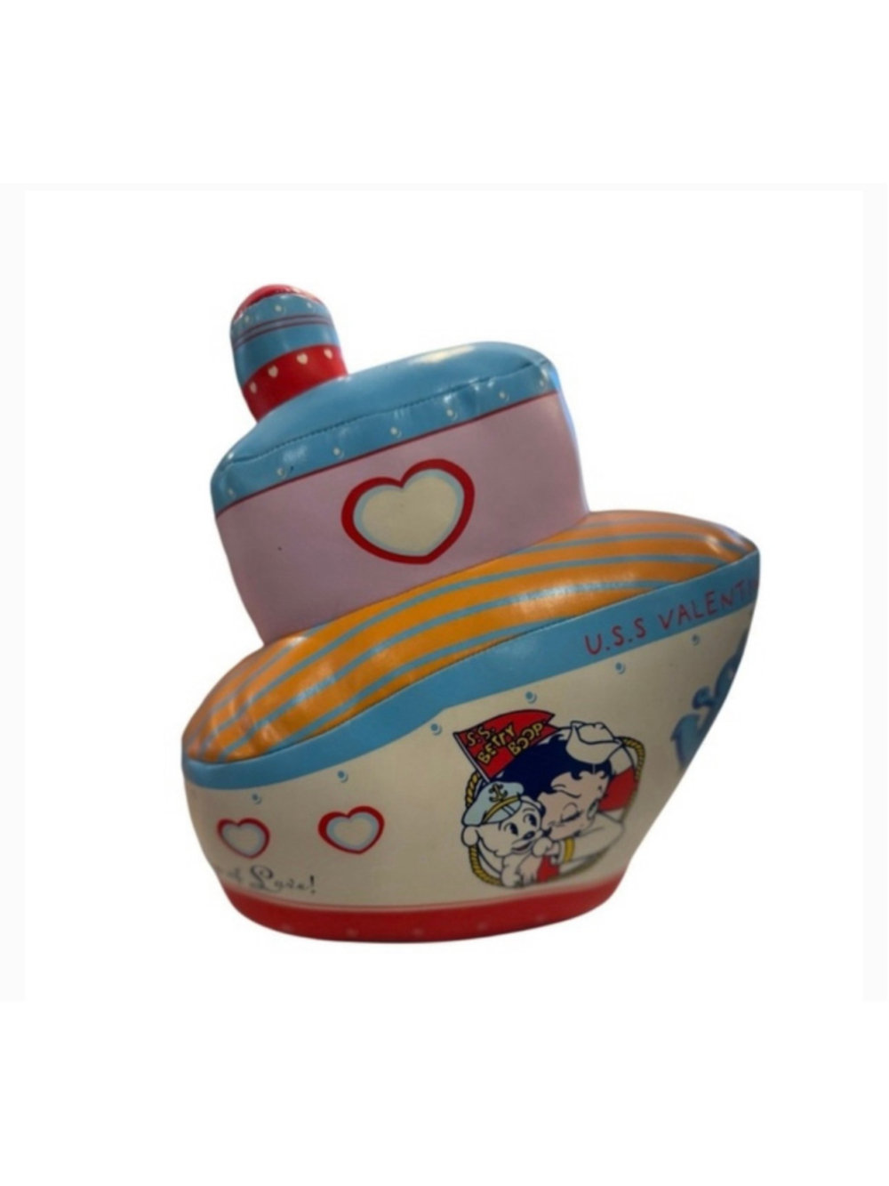 Betty Boop 1998 Rare Vinyl Valentine Love Ship Plush